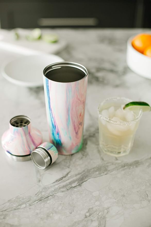 Simple Modern Cocktail Shaker Set with Jigger Lid | Stainless Steel Boston Shaker Insulated Martini Mixer for Mocktails | Gifts for Men Women Him Her | Classic Collection | 20oz | Metallic Gold
