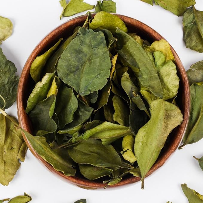 Dried Kaffir Lime Leaves from the USA – 100% Pure Whole Leaves for Thai Cuisine, No Additives, Grown and Packed in the USA (0.9oz)
