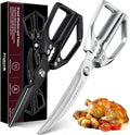 HUUSK Kitchen Scissors Set - Stainless Steel Kitchen Shear, Sharp Meat Scissors Dishwasher Safe, Heavy Duty Poultry Shears, Japanese Cooking Scissor for Food, Chicken Bones, Christmas Gift for Men