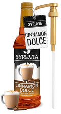 Syruvia Coffee Syrup, Cinnamon Dolce Flavored Syrup for Drinks, Lattes, and Desserts – 25.4 fl oz, With Pump
