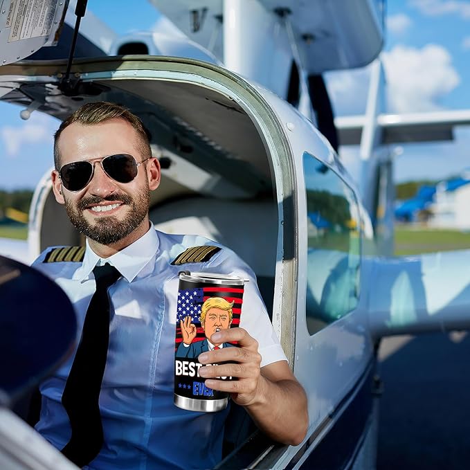 Best Pilot Gifts for Men, Aviation Gifts for Pilots - Aviation Lover Gift, Christmas Birthday Gift for Airplane Pilot Men, 20 OZ Pilot Stainless Steel Insulated Travel Coffee Tumbler Cup
