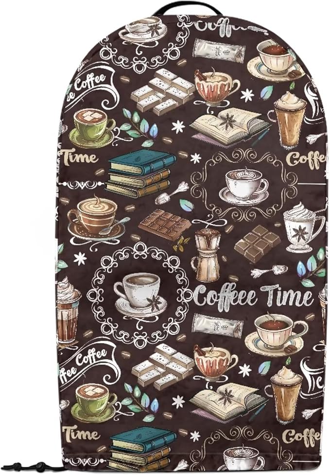 Book Coffee Time Blender Cover Kitchen Coffee Maker Cover Dust Protection Home Decor for Blender Food Processor Easy to Install Kitchen Appliance Cloth Cover