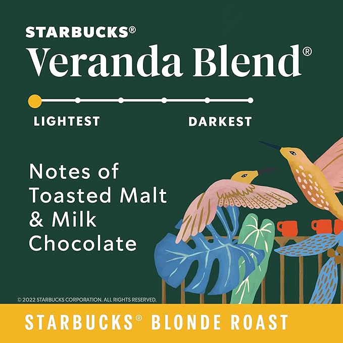 Starbucks VIA Instant Coffee, Light Roast Coffee, Veranda Blend, 100% Arabica, Single-Serve, 1 Box (50 Packets)