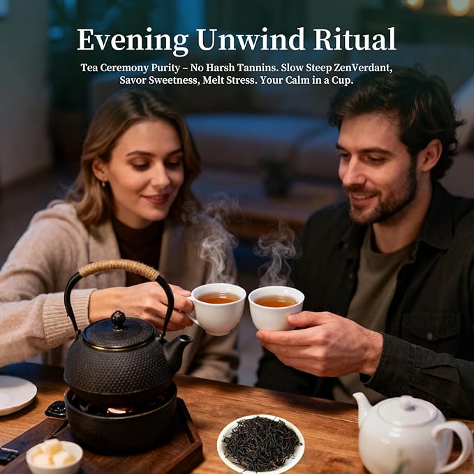 ZenVerdant Forest Black Tea Loose Leaf, 5+ Steeps | Traditional Fermentation | Fig & Osmanthus Notes | Resealable Pouch