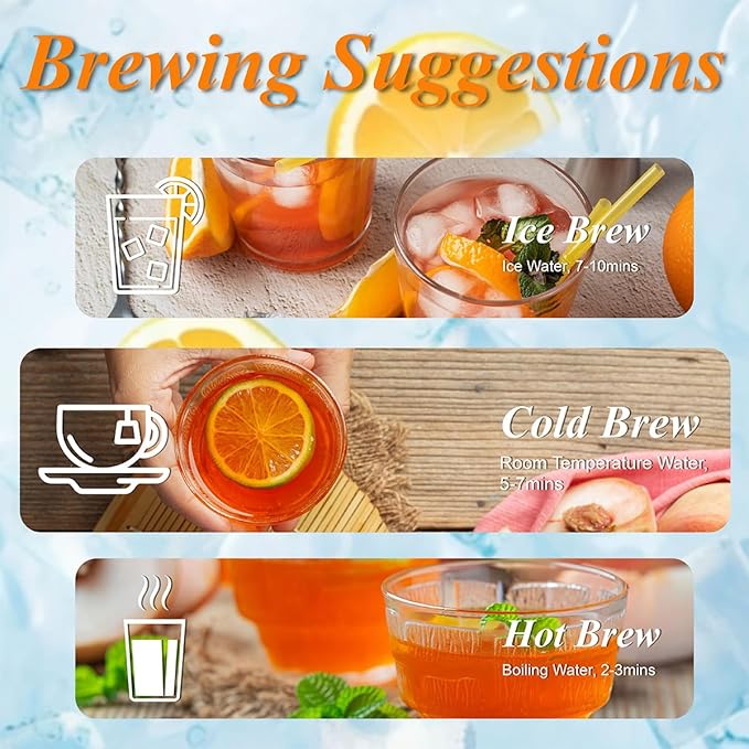 WT WEETEE Mango Peach Iced Tea, 100 Count Cold Brew Tropical Fruit Flavored Iced Tea Bags, Caffeine-Free Herbal Blend Tea of Rosehip, Hibiscus, Hawthorn