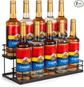 10 Bottle Capacity Coffee Syrup Organizer 2 Tier Coffee Syrup Stand Shelf for Coffee Bar Kitchen Small Wine Rack for Bar Family Storage for Syrup Wine Dressing