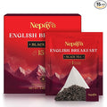 Nepaya English Breakfast Black Tea – 15 Pyramid Tea Bags, Strong & Robust, High Caffeine, Biodegradable, Himalayan Whole-Leaf Breakfast Tea