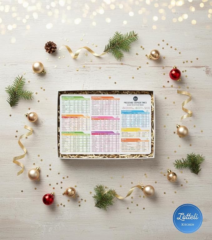 Instant Pot Cooking Times Chart - Pressure Cooker Accessories Cook Times - Easy to Use & Clean Strong Magnet As Seen on The Today Show - Instant Pot Cheat Sheet Magnet Set Quick Guide (Black)
