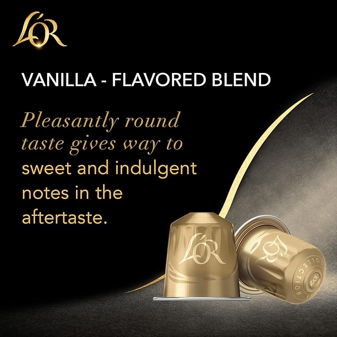 L'OR Coffee Pods, 10 Count Vanilla Blend, Single-Serve Aluminum Coffee Capsules Compatible with the L'OR BARISTA System, 10 count (Pack of 1)