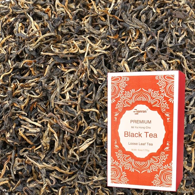 SANRAN Black Tea Loose Leaf, Yunnan Mi Ya Dianhong Cha, 6oz
