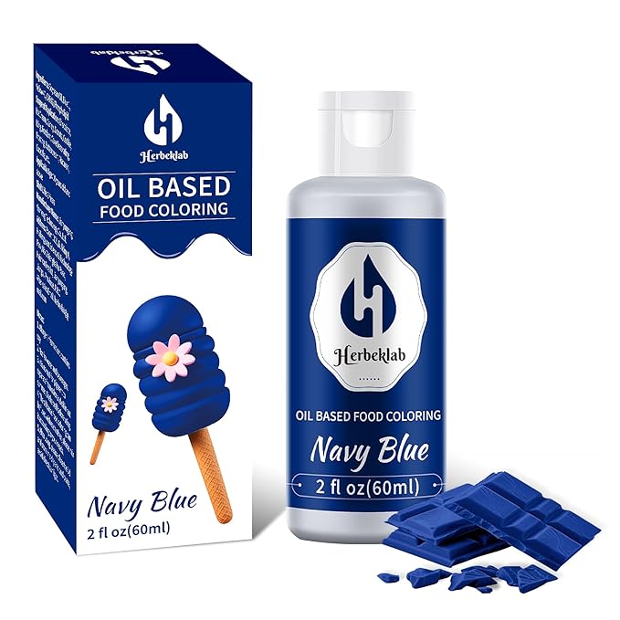 Navy Blue Oil Based Food Coloring – 2 fl oz Professional Grade Concentrated Oil Food Dye for Melting Chocolate, Candy Melts, Cake Pops, Strawberries & Baking