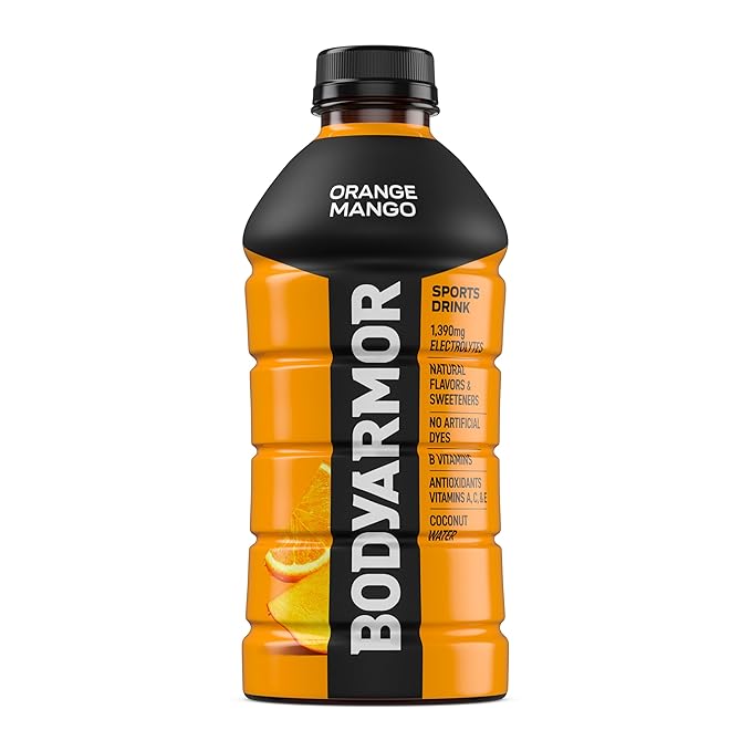 BODYARMOR Sports Drink, Orange Mango, Electrolyte Drink Hydration, 28 Fl Oz Bottles (15 Pack), Flavored Coconut Water with B Vitamins & Antioxidants