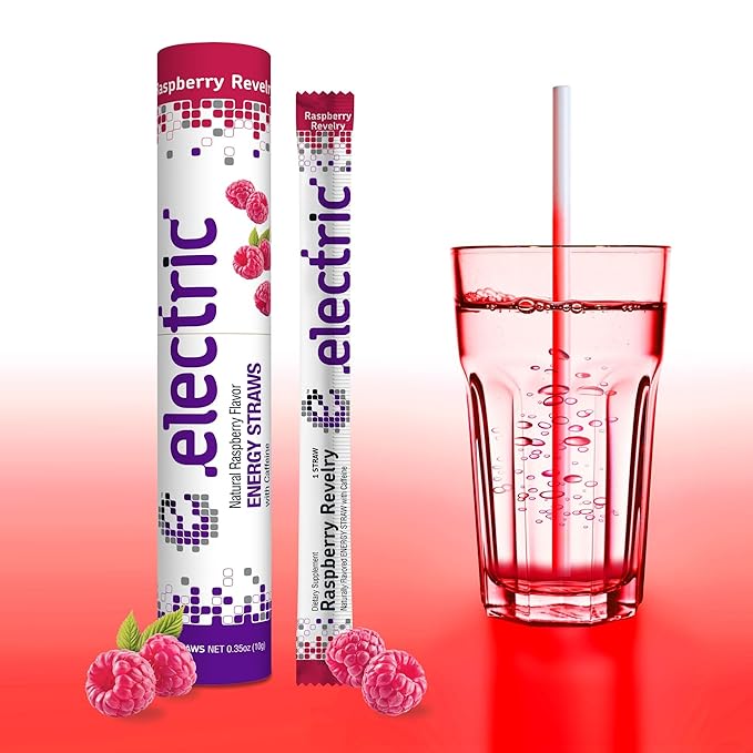 Smooth and Gentle Caffeine Energy. No Sugar. No Calories. Healthy and All Natural Natural Raspberry Revelry – 10 Straw Pack