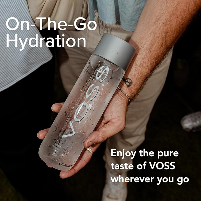 VOSS Premium Still Bottled Natural Water - BPA-Free - High Grade PET - Recyclable Plastic Bottles - Pure Drinking Water with Unique & Iconic Bottle Design - 12 Pack