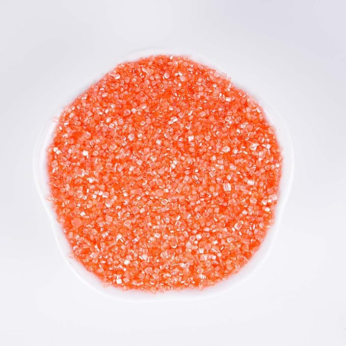 Kasvan Orange Sanding Sugar Sprinkles - Edible Sugar Crystals, Baking Cake Decorations, Ice Cream Toppings cupcake Decorating, Wedding Party Chirstmas Supplies, 85g/3.2oz (Orange)