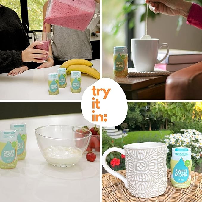 SweetMonk - 100% Pure Original Monk Fruit Sweetener Liquid Sugar Substitute - 50ml | No Water Added MonkFruit Extract | 0 Calorie Keto Friendly MonkFruit Drops | Vegan, Gluten Free | No Stevia (3-pack)