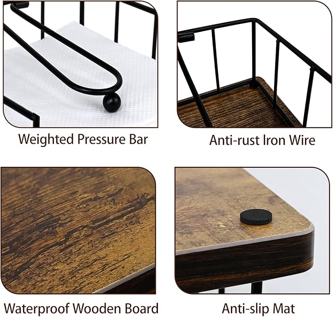 Elegant Wooden Base Paper Holder – Stable, Durable, and Stylish Kitchen Dispenser