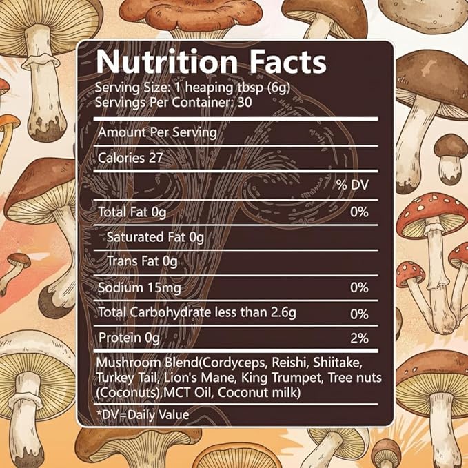 SHROOMSY Mushroom Coffee – 6 Adaptogenic Mushroom Superblend (Cordyceps, Reishi, Shiitake, Lion’s Mane, More) – With MCT Oil & Coconut Milk
