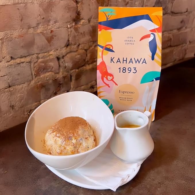 Kahawa 1893 Whole Bean Coffee Medium Roast 1893 Espresso Blend 12 Oz - As Seen on Shark Tank, Naturally Sweet, Organically Grown, Ethically & Sustainably Sourced