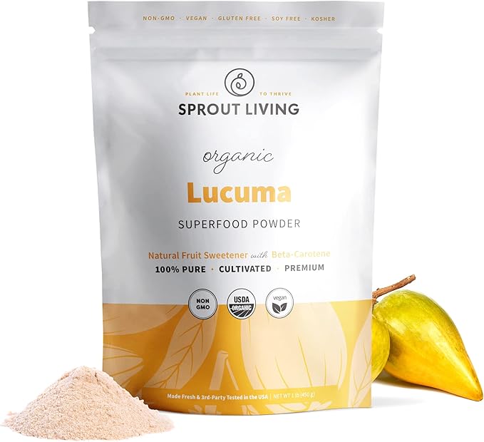 Sprout Living Organic Lucuma Fruit Powder, Antioxidants, Natural Sweetener, Superfood, 1 lb