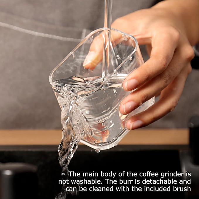 VEVOK CHEF Portable Mini Electric Coffee Grinder,Adjustable Conical Burr Coffee Bean Mill,One-Button Grinder with USB Rechargeable,Auto‑Stop for Espresso to French Press,for Outdoor Use(Black)