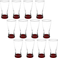 DISCOUNT PROMOS Pilsner Glasses 13.25 oz. Set of 12, Bulk Pack - Made in the USA, Perfect for Hotels, Restaurants, Bars and Even Party Favors - Red