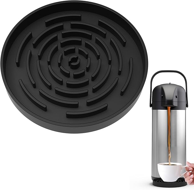 Drip Pan Compatible with Hamilton Beach Coffee Urn, 1 Pack Black Silicone Drip Mat for VONDIOR Gezoss Coffee Carafe and Other Beverage Dispenser