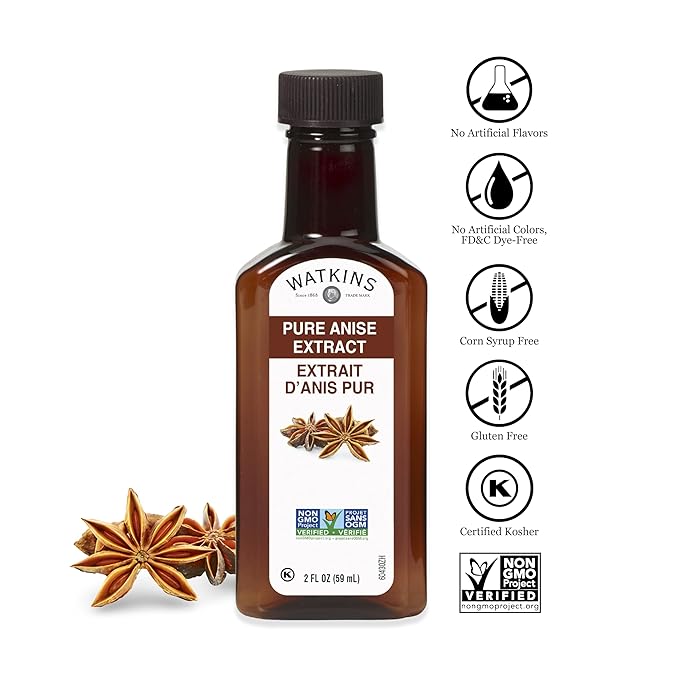 Watkins Pure Anise Extract, Non-GMO, Kosher, 2 oz. Bottle, 1-Pack