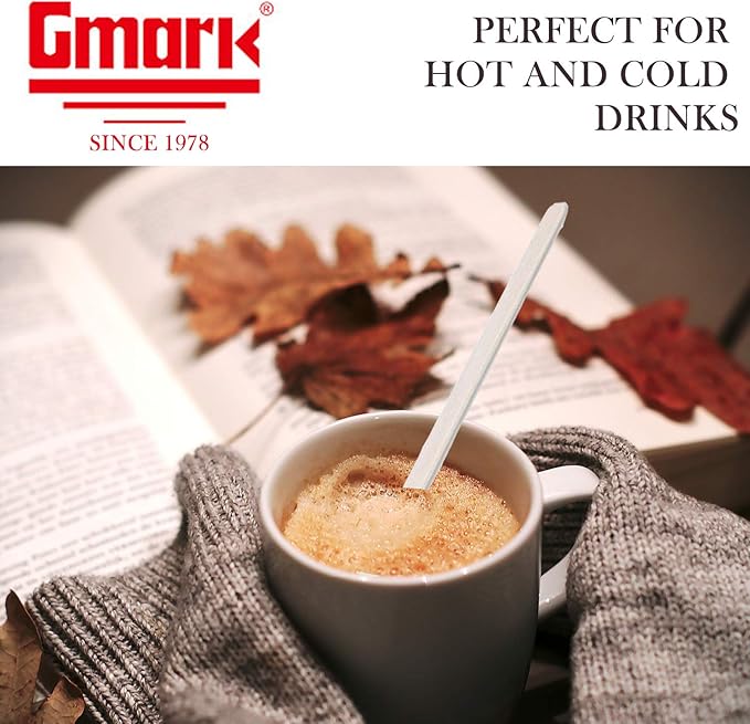 Gmark Coffee Stir Sticks 7" (length 178mm, width 6mm, thick 1.8mm) 1000pc Round End, Eco Friendly Coffee Stirrers Wood for Hot Drinks - Natural Birch Wood GM1116