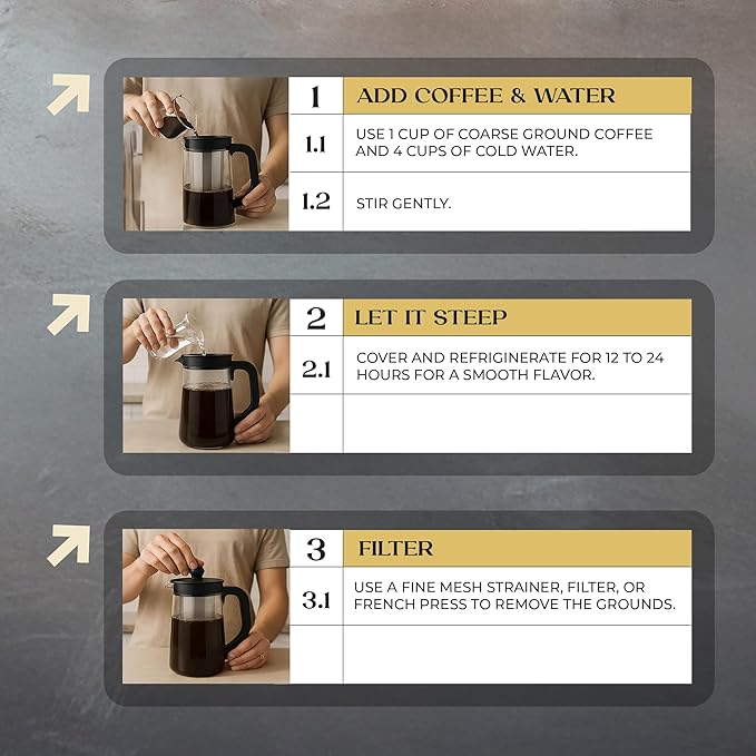 Inspired Coffee Co Cold Brew Coffee - Salted Caramel Flavored - Coarse Ground Beans For Perfect Medium Roast Low Acid Smoother Taste - 100% Arabica Grounds 12 oz. brew Resealable Bag