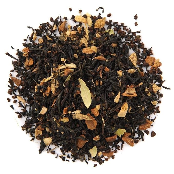 Organic Positively Tea Company, Masala Chai Black Tea, Loose Leaf, 16 Ounce