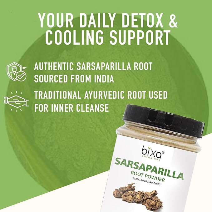 bixa BOTANICAL Sarsaparilla Root Powder (HEMIDESMUS INDICUS) - 100g(3.5 Oz) Pack of 1| Natural Blood Purifier & Cooling Agent |Anti Oxidant Herbal Supplement