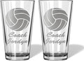 Alterd Industries Volleyball Coach Gift - Personalized Engraved Pint Glass, Beer Glass, End of Season, Coach Accessories, Coaching Gifts, Supplies (Volleyball, Dbl Pint Gift Box)