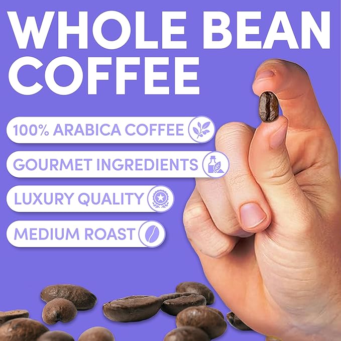 Sarasota Coffee Whole Bean Highlander Grogg | Medium Roast Gourmet Flavored Coffee Beans | Low Acid, Mold Free, Specialty Grade Flavored Bulk Beans | 5lb (80 oz)