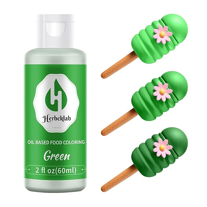 Green Oil Based Food Coloring – 2 fl oz Professional Grade Concentrated Oil Food Dye for Melting Chocolate, Candy Melts, Cake Pops, Strawberries & Baking