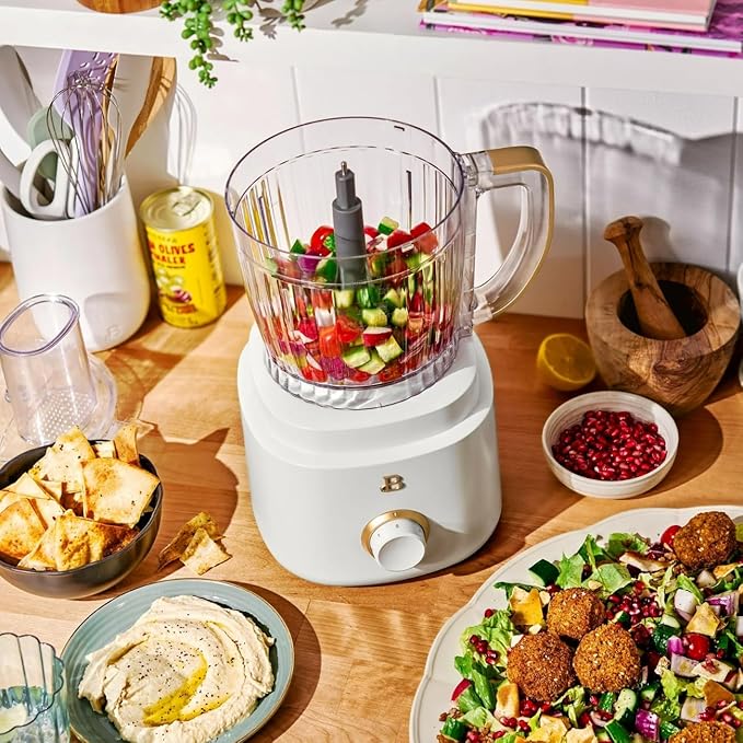 Beautiful 10‑Cup Food Processor ‑ 500 W, Variable Speed, Twist‑Lock, Dishwasher‑Safe Parts, Included Accessories (White Icing)