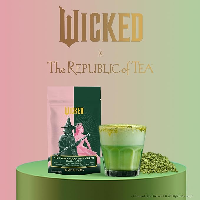 The Republic of Tea - Wicked Pink Goes Good with Green Beauty Matcha, 2.96 oz Bag