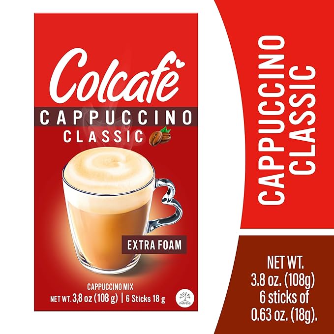 Colcafe Instant Classic Cappuccino, 6 sticks per pack, Pack of 2