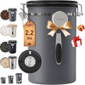 Veken Coffee Canister, 39OZ Large, Airtight Stainless Steel Food Storage Container for 2.2lbs Coffee Beans,Ground, Sugar,Espresso,Rice,Tea,Flour, Cereal,Home Kitchen Pantry Bar Accessories, Gifts,Gray
