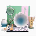 Joyscale Matcha Whisk Set, Matcha Set Whisk And Bowl, 8 Pcs Matcha Kit Set(Lotus Design), 11 OZ, Japanese Matcha Tea Set, Matcha Making Kit Gifts for Tea Lovers(Gradient Blue)