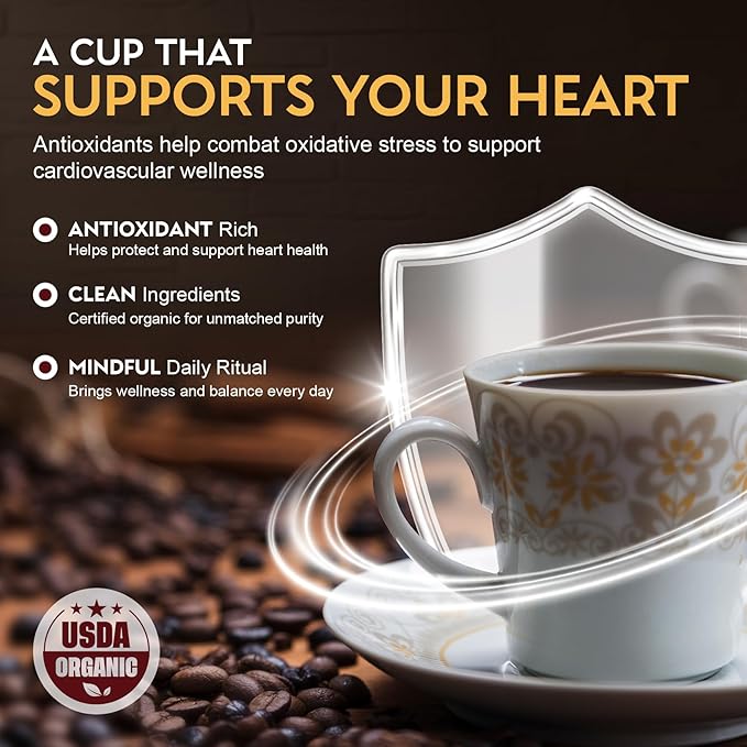 Cardiology Coffee – Whole Bean Coffee – USDA Certified Organic, Mold Free 12oz Premium Light Roast Organic Coffee Beans with Antioxidant Benefits – Perfect for Heart Healthy Lifestyle