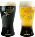 Beer Glasses for Men, 16 oz Drinking Glass Set with Built-in Bottle Opener, Color-Shift Design, Pilsner Craft Glassware for Beer, Great Gift for Dad, Husband, Father’s Day or Anniversary (2)