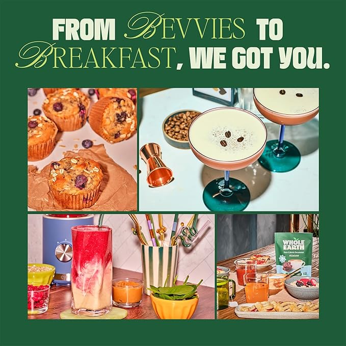 Whole Earth Zero Calorie Allulose Sweetener, Zero Calorie Sugar Substitute, Keto-Friendly, Non-GMO, No Erythritol, Erythritol-Free, Pouch, 12oz Pouch