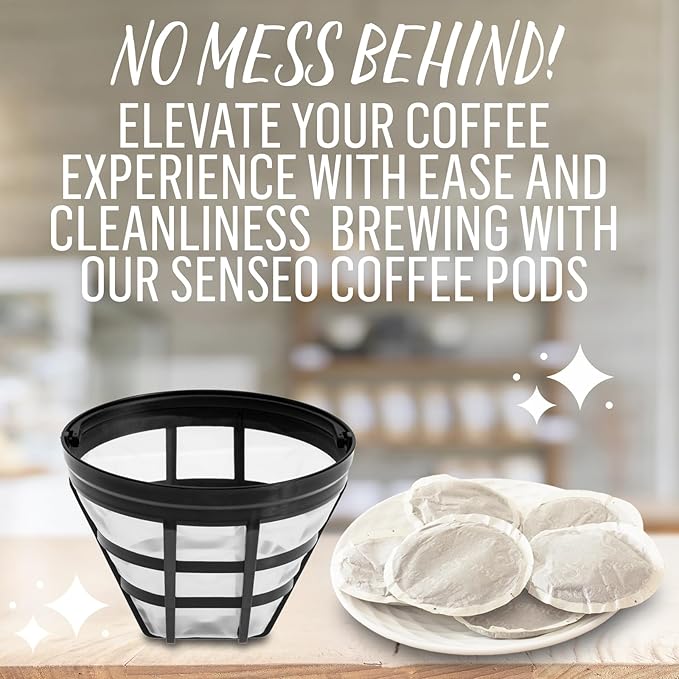 Senseo Decaf Coffee Pods – 480 Count (10 Packs) – Medium Roast with Smooth & Balanced Flavor and Rich Crema – Caffeine-Free Single-Serve Coffee Pads Compatible with Senseo & PeleCom Machines