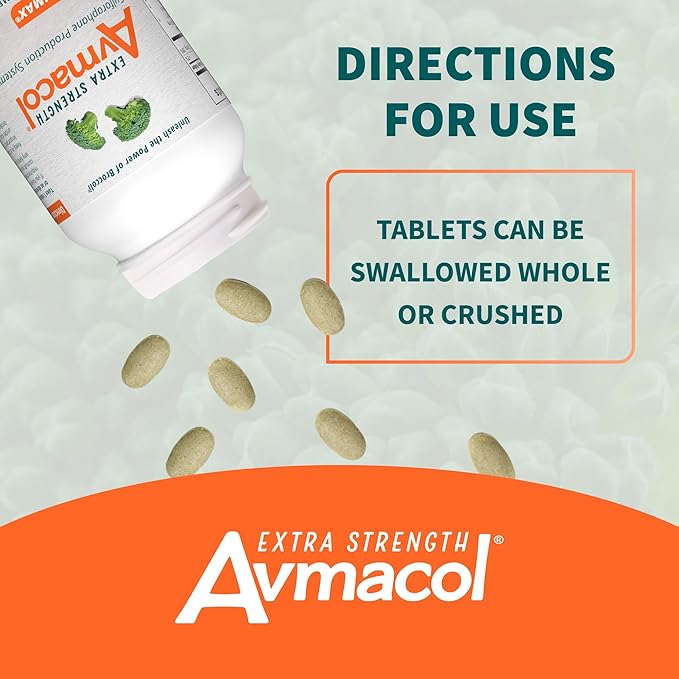 Nutramax Laboratories Avmacol Extra Strength #1 Researched Sulforaphane-Producing Brand for Detoxification with Glucoraphanin and Active Myrosinase, Immune Health, Adults & Children, 75 Tablets