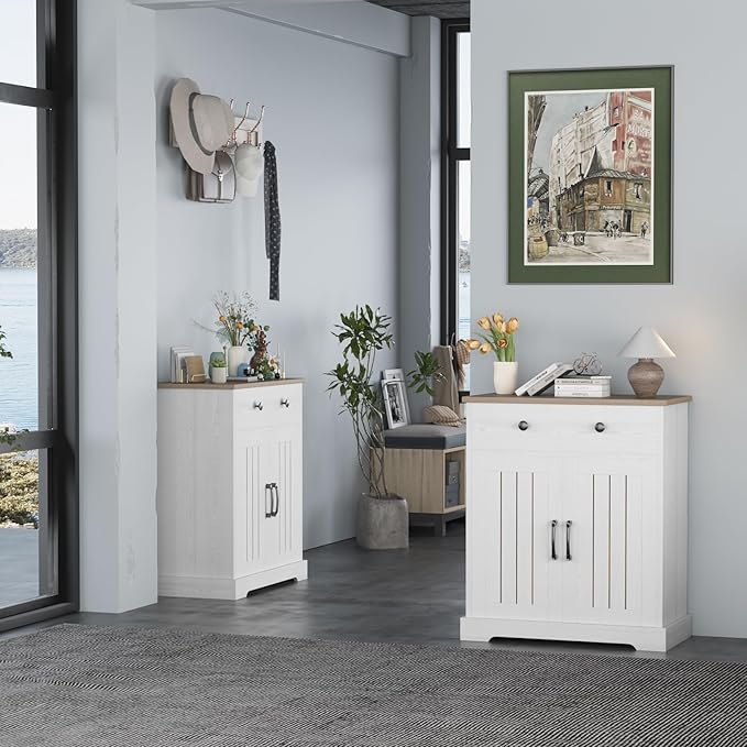 Kitchen Storage Cabinet, Modern Buffet Cabinet with Storage, Coffee Bar with 2 Drawers and 2 Doors, Floor Sideboard Buffet for Living Room, Dining Room, Bathroom