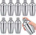 Nitial 9 Pcs Bar Cocktail Shaker Professional Stainless Steel Martini Drink Mixer Built-in Strainer for Bartending No Leaks Boston Shaker for Bar Party Drink Tool(Silver,8 oz)