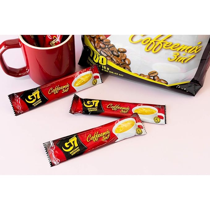 Trung Nguyen — G7 3 in 1 Instant Coffee — Roasted Ground Coffee Blend w/Non-dairy Creamer and Sugar — Strong and Bold — Instant Vietnamese Coffee (20 Single Serve Packets)