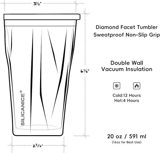 20oz Soft Touch Diamond Tumbler - Double Wall Stainless Steel Vacuum Insulated Coffee Cup With Detachable Slider Lid | BPA Free, Dishwasher Safe, Thoughtful Gift for Her - Light Blue