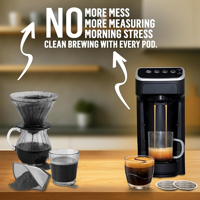 Senseo Strong Dark Roast Coffee Pods, 48 Count (Pack of 10) - Single Serve Coffee Pods Bulk Pack for Senseo Coffee Machine - Compostable Coffee Pods for Hot or Iced Coffee, Cold Brew Coffee